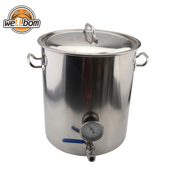 Homebrew Mash Tun Stainless Steel 40L Beer Kettle Brewing Pot with Weldless Fittings DIY Kit